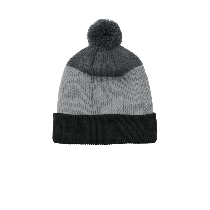 Cozy Striped Pom Beanie Thumbnail