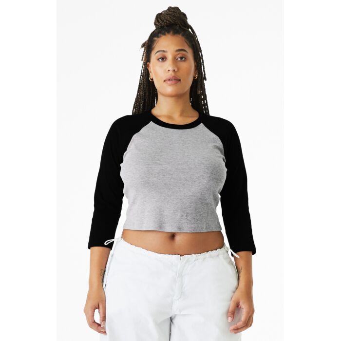 Women's Micro Rib 3/4 Raglan Baby Tee Thumbnail