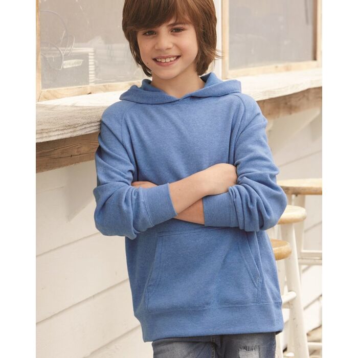 Independent Trading Co. Youth Lightweight Special Blend Raglan Hooded Sweatshirt PRM15YSB Youth Lightweight Special Blend Raglan Hooded Sweatshirt Thumbnail