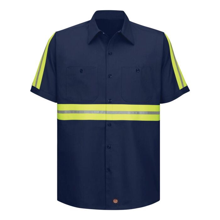 Men's Enhanced Visibility Short Sleeve Cotton Work Shirt Thumbnail