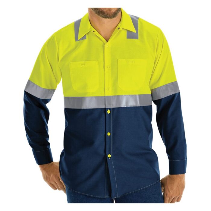 Men's Tall Enhanced & Hi-Visibility Long Sleeve Work Shirt Thumbnail