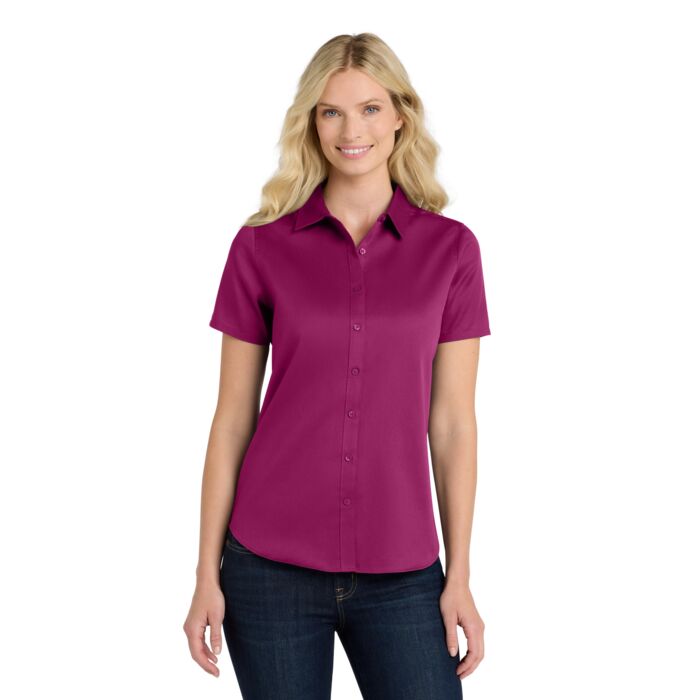 Ladies Short Sleeve SuperPro React ™ Twill Shirt Thumbnail