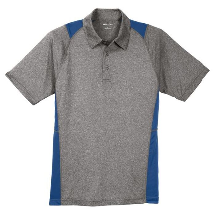 Sport Tek Heather Colorblock Contender Polo ST665-W Heather Colorblock Contender Polo Thumbnail