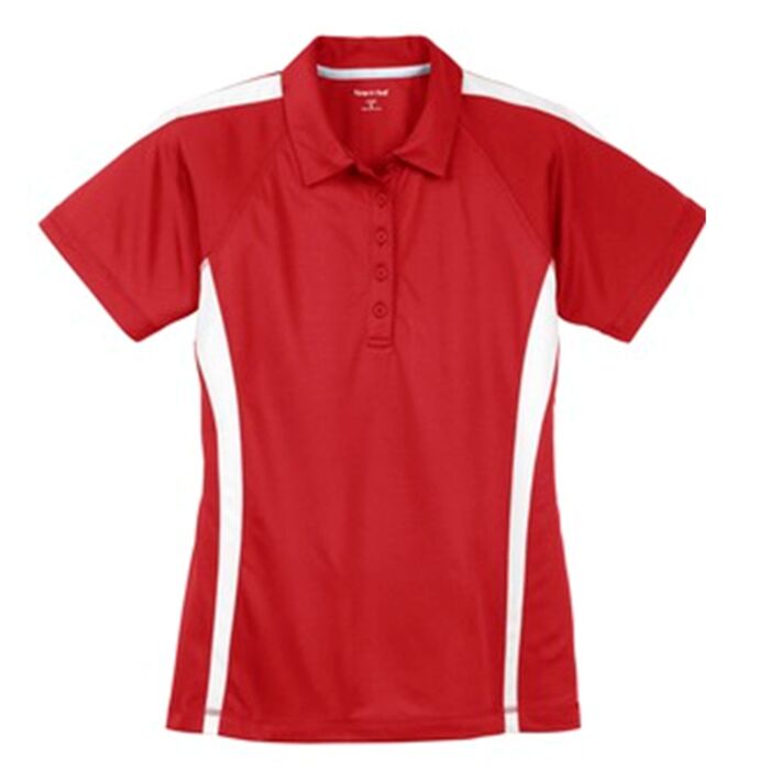 Sport Tek Ladies Micro Mesh Colorblock Polo LST685-W Ladies Micro Mesh Colorblock Polo Thumbnail