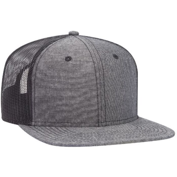  Panel Mid Profile Style Cotton Blend Chambray Snapback Thumbnail