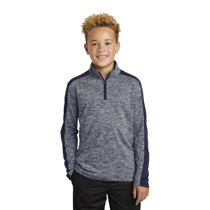 ® Youth PosiCharge ® Electric Heather Colorblock 1/4 Zip Pullover Thumbnail