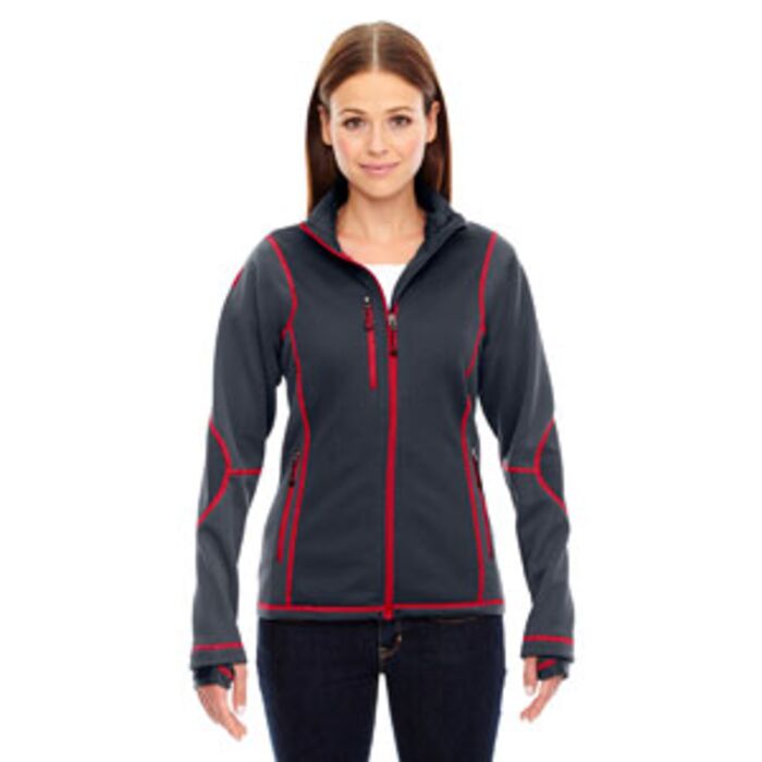Ladies' Pulse Textured Bonded Fleece Jacket with Print Thumbnail