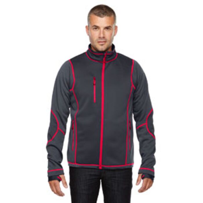 Men's Pulse Textured Bonded Fleece Jacket with Print Thumbnail