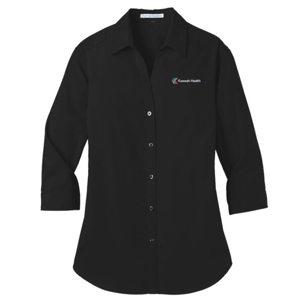Port Authority Ladies 3/4-Sleeve Carefree Poplin Shirt Thumbnail
